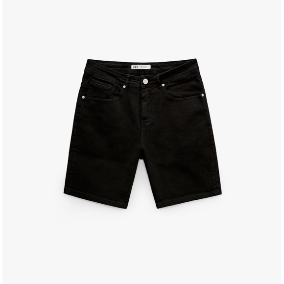 Zara Men’s Denim Shorts Black Size 30 - Picture 3 of 8